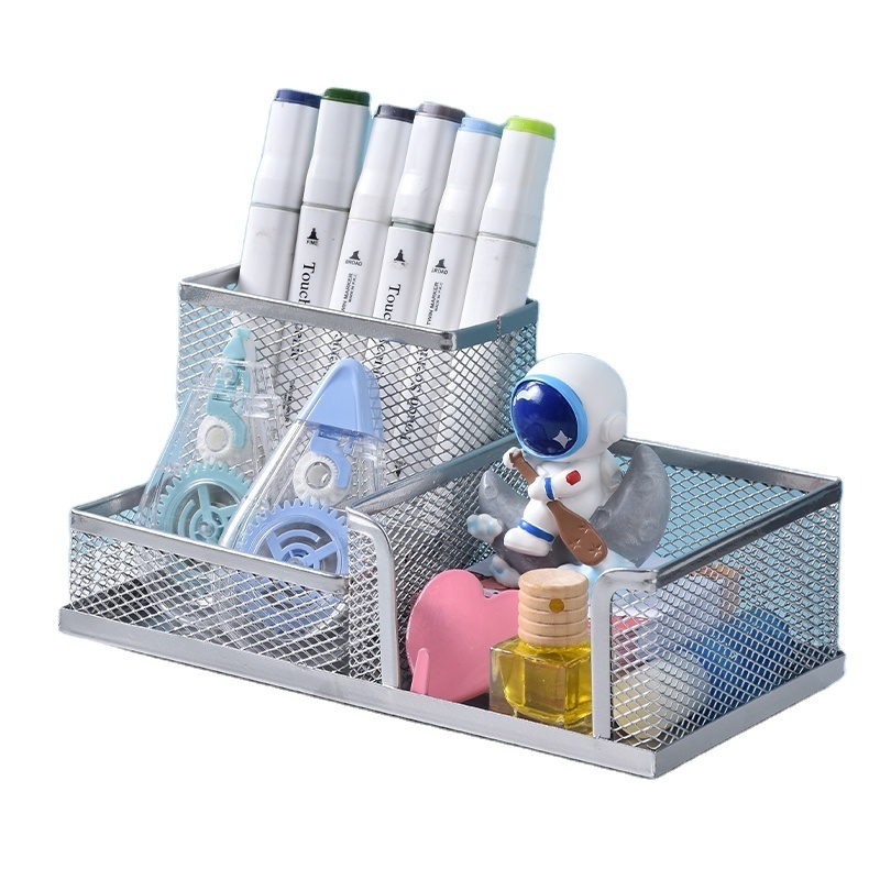 Multifunctional Office Stationary Organizer Mesh Desk Organizer with 4 Compartments