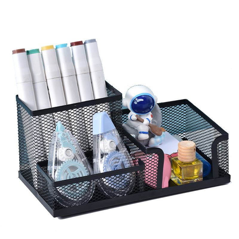 Multifunctional Office Stationary Organizer Mesh Desk Organizer with 4 Compartments