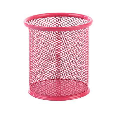 Factory Wholesale colorful Desk Office Pen Organizer Clip Holder Round Table Metal Wire Mesh Pencil Cup Pen Holder