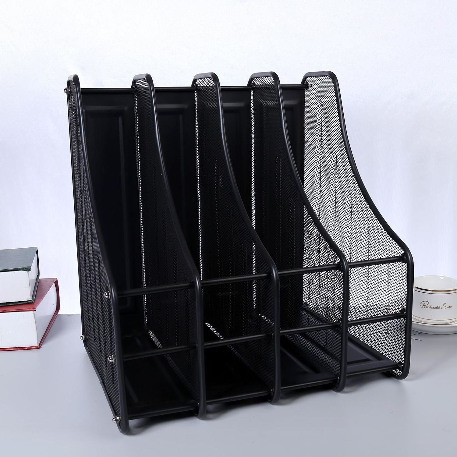 Magazine Rack File Racks/file Holder Metal Mesh Document Rack 3 Column Letter Magazine Newspaper Tray