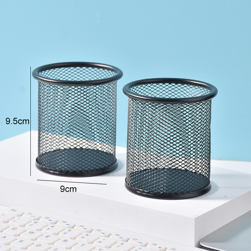 Wholesaler factory supplier office customized stationery metal mesh desktop pencil cup square pen stand pen holder