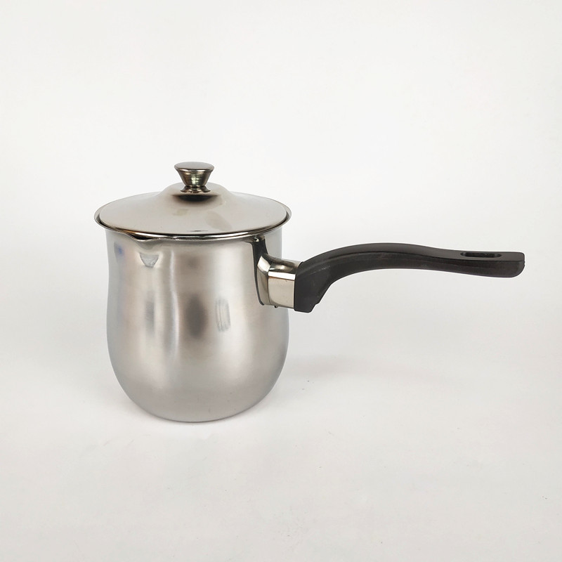 Full Size Turkish Milk Pot Stainless Steel Arabic Coffee butter Milk Cup Warmer with Bakelite Handle