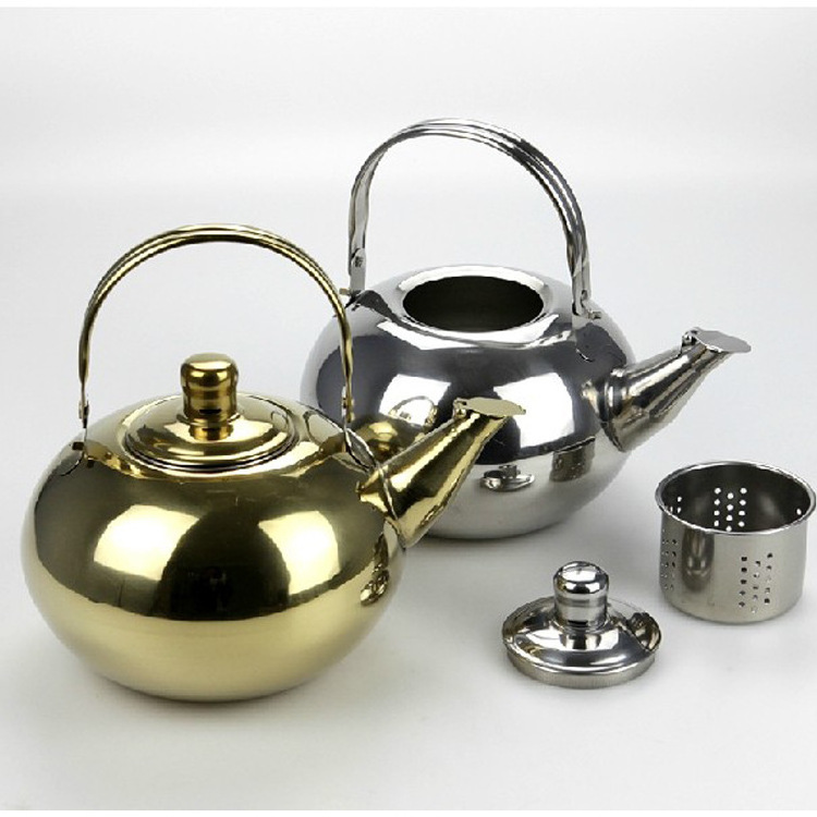 Stainless Steel Chinese Commercial Tea Pot With Tea Strainer