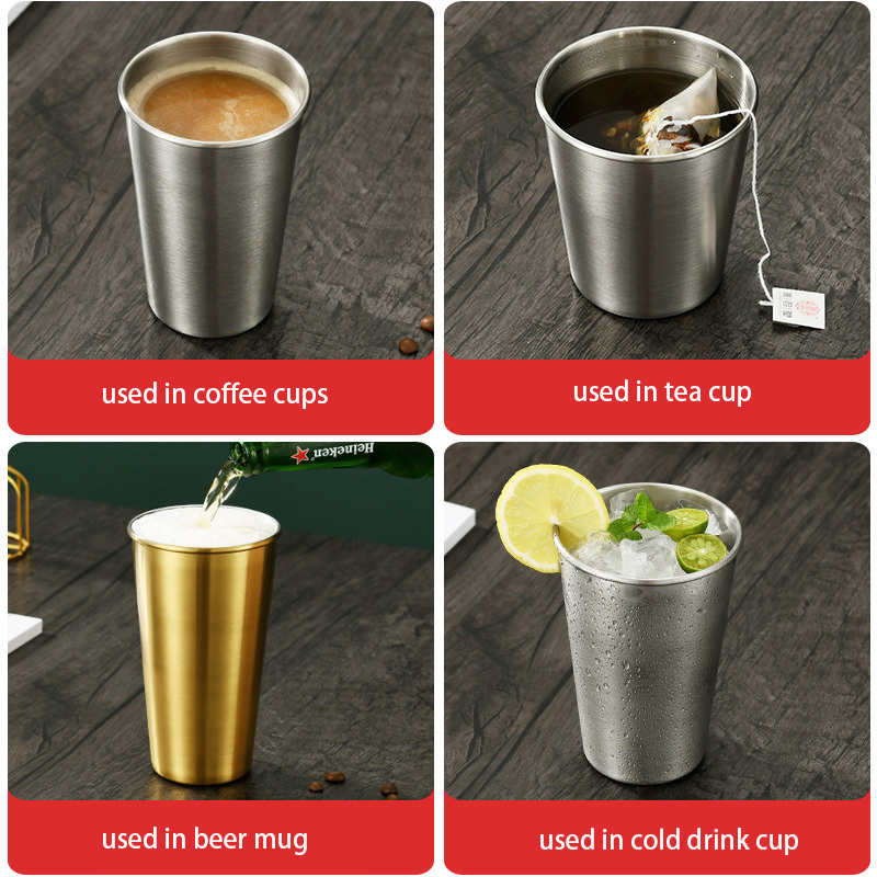 Lihong Metal Gold Beer Cup Vacuum Coffee Mug Water Drinking Bottle Reusable Stainless Steel Tumbler Cups In Bulk