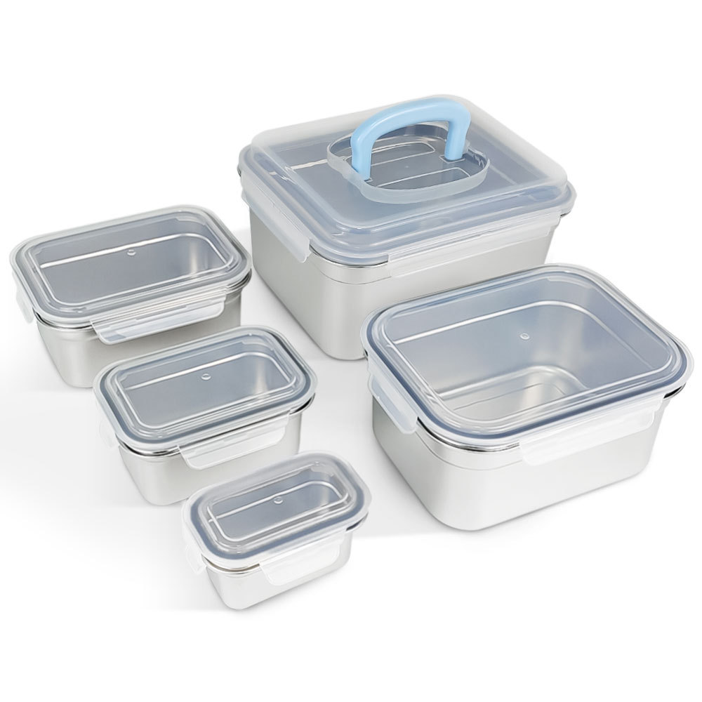 Lihong Kitchen 6L large Lunch box seal ring airtight container lunch bento box set stainless steel lunch box with pp lid