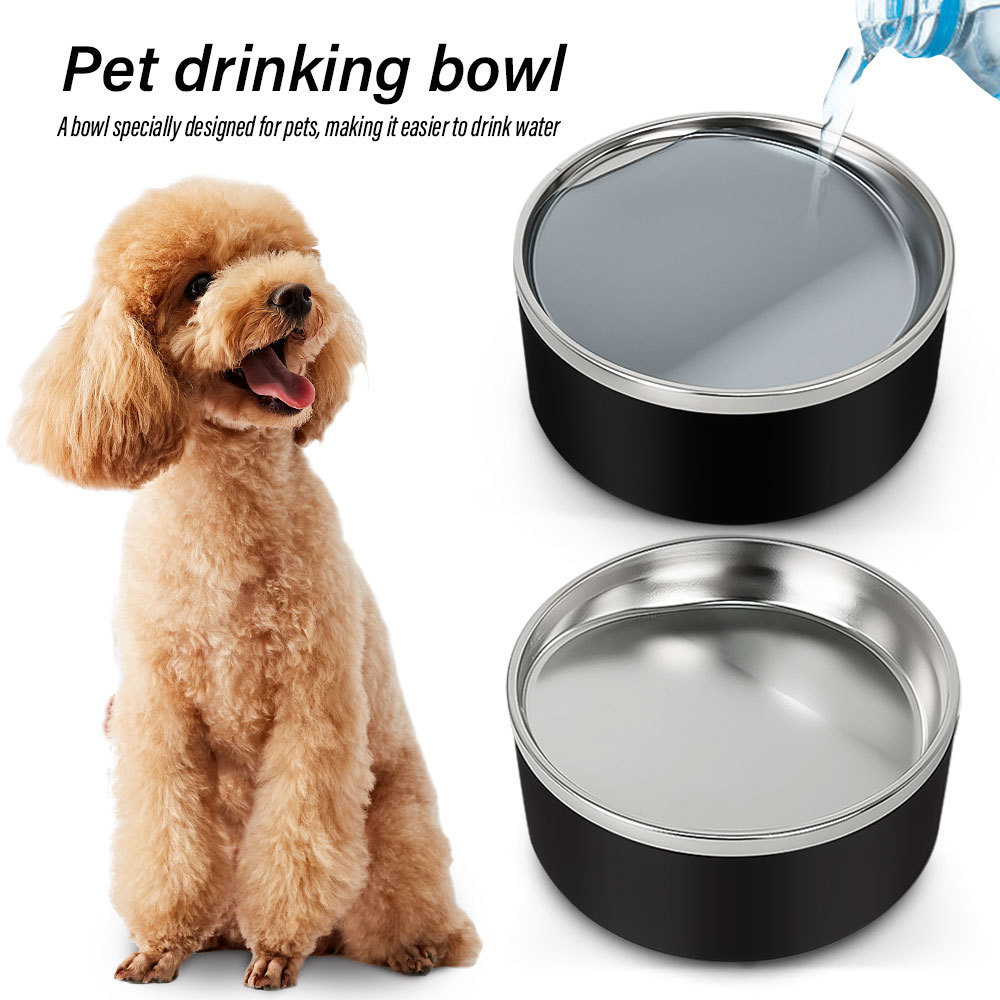 Lihong Wholesale Dog Pet Water Bowl Elevated Dog Slow Feeder Food Bowl Dish Non- Slip Travel Dog Bowl Stainless Steel