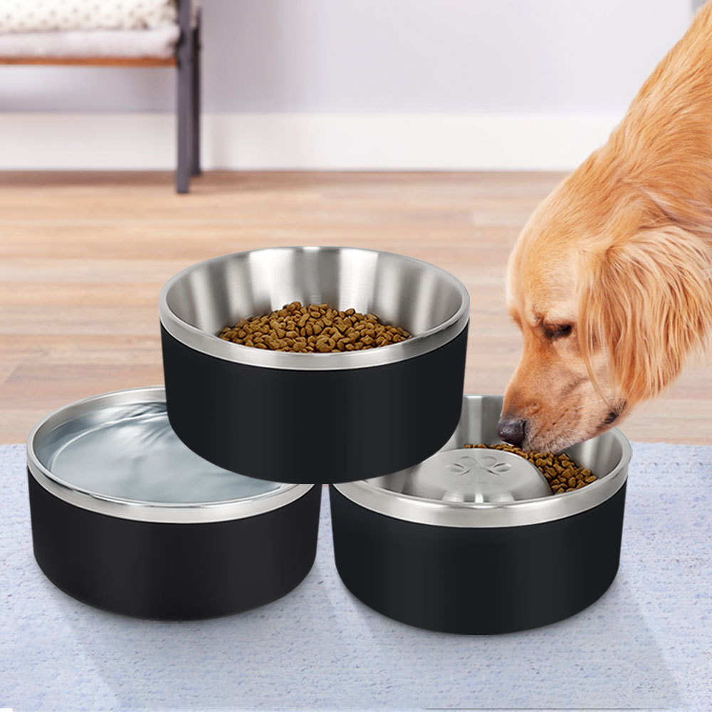 Lihong Wholesale Dog Pet Water Bowl Elevated Dog Slow Feeder Food Bowl Dish Non- Slip Travel Dog Bowl Stainless Steel