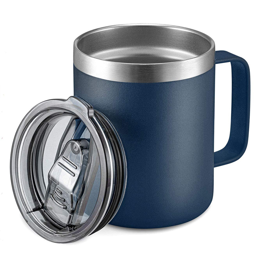 12 oz Stainless Steel Insulated Coffee Mug with Handle Double Wall Vacuum Travel Mug Tumbler Cup with Sliding Lid