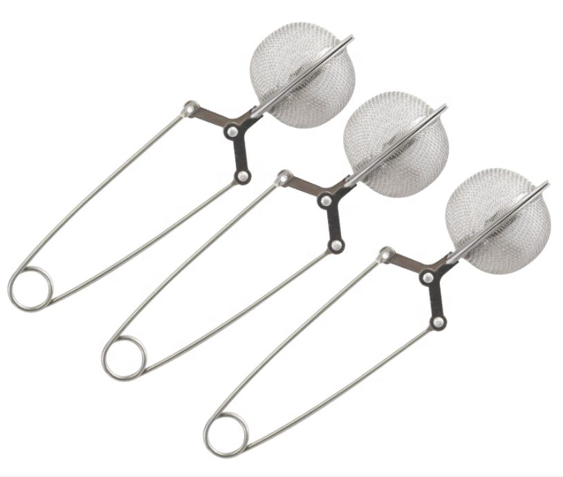 Factory Wholesale Tea Infuser Round Shape Full Mesh Stainless Steel Silver Coffee Tea Tool Set Tea Strainer