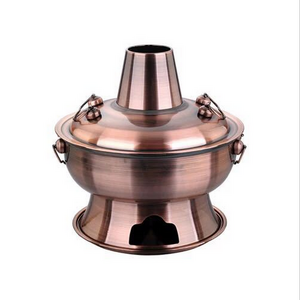 Chinese Traditional steel and Copper Hot Pot with Charcoal Stove Base