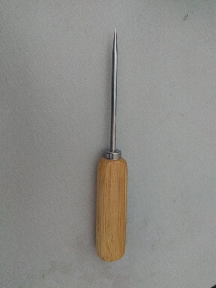 Kitchen Tool OEM LOGO Durable stainless steel ice Pick with Wood Handle