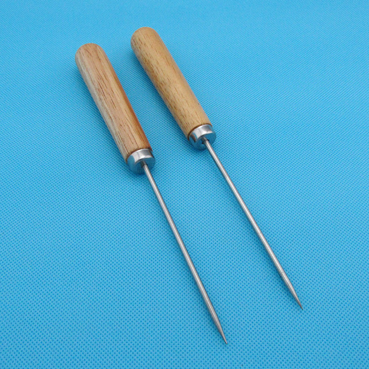 Kitchen Tool OEM LOGO Durable stainless steel ice Pick with Wood Handle