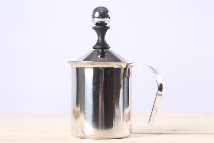 Polished stainless steel hand milk bubble best milk jug 400cml press milk frother