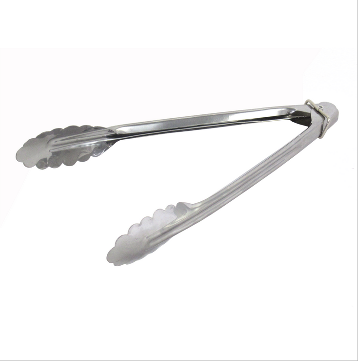 Kitchen Utensil Food BBQ Tongs 9'' 12'' Salad Vegetable Bread Food Tong Stainless Steel Keep The Item Dry and Clean 0.8/1.2mm