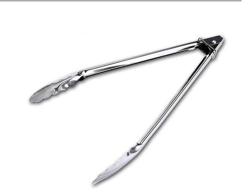 Kitchen Utensil Food BBQ Tongs 9'' 12'' Salad Vegetable Bread Food Tong Stainless Steel Keep The Item Dry and Clean 0.8/1.2mm