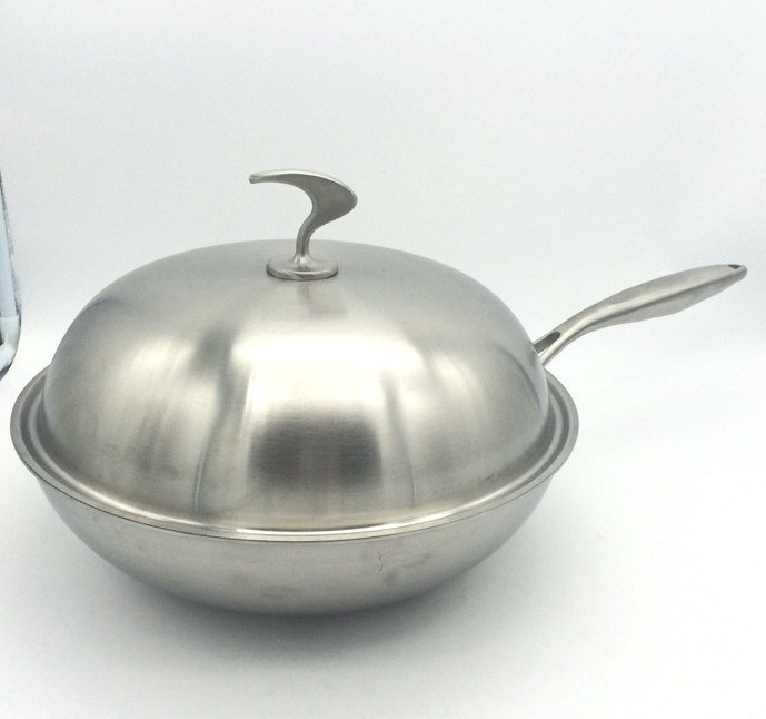 High Quality Fry Pan Non Stick Stainless Steel Wok With Lid