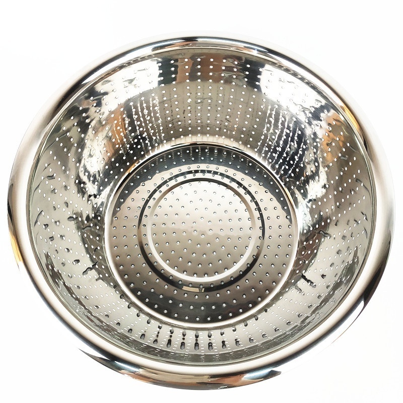 Factory multi-purpose stainless steel rice sieve and vegetable strainer and flour mixing bowl set