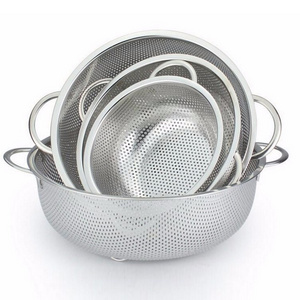 40.5cm round stainless steel over the sink colander wire strainer for kitchen