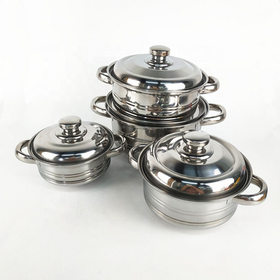 Stainless steel soup pot cookware set pans pots saucepan cooking casserole