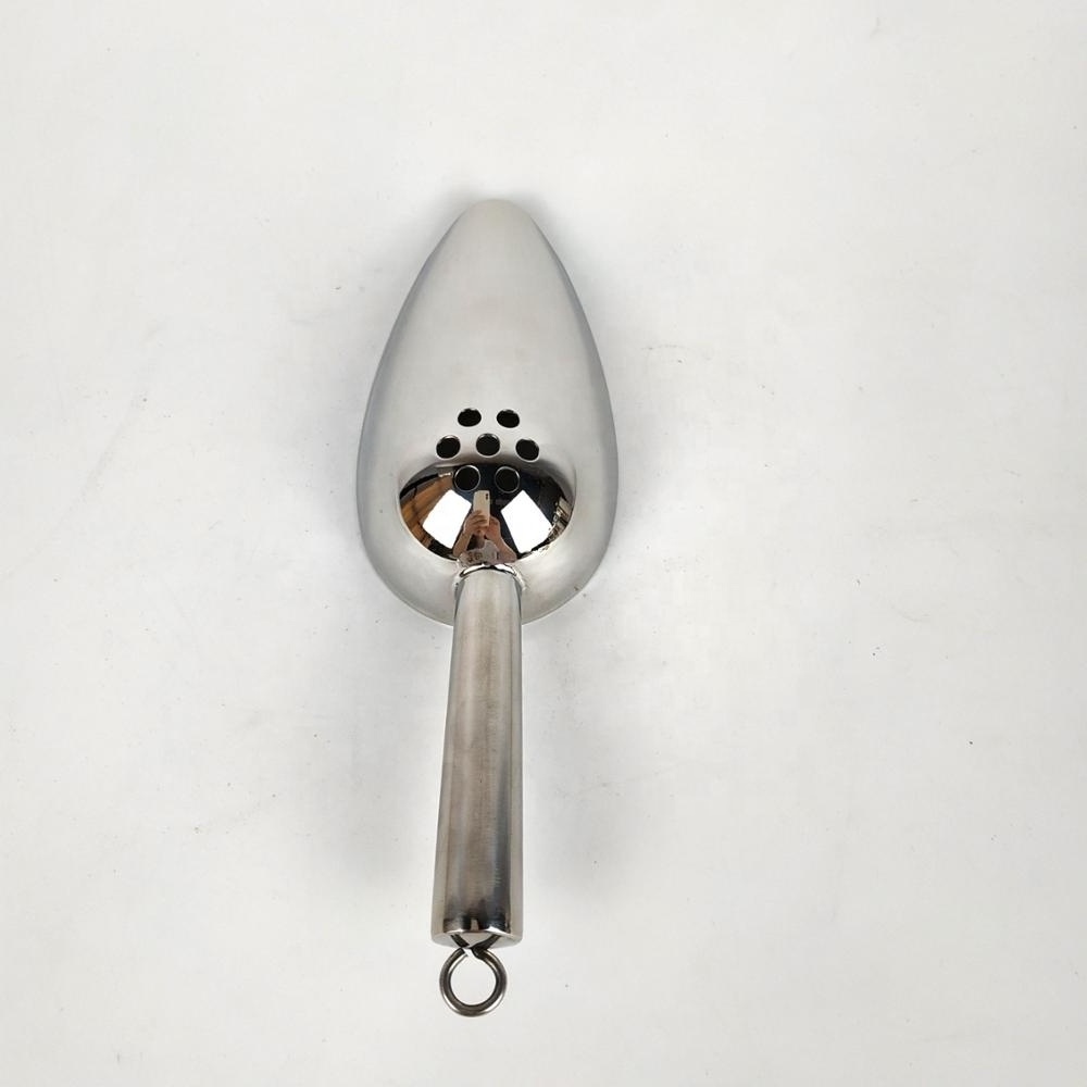 Hot selling bar accessories stainless steel ice scoop food bean shovel metal ice scoop