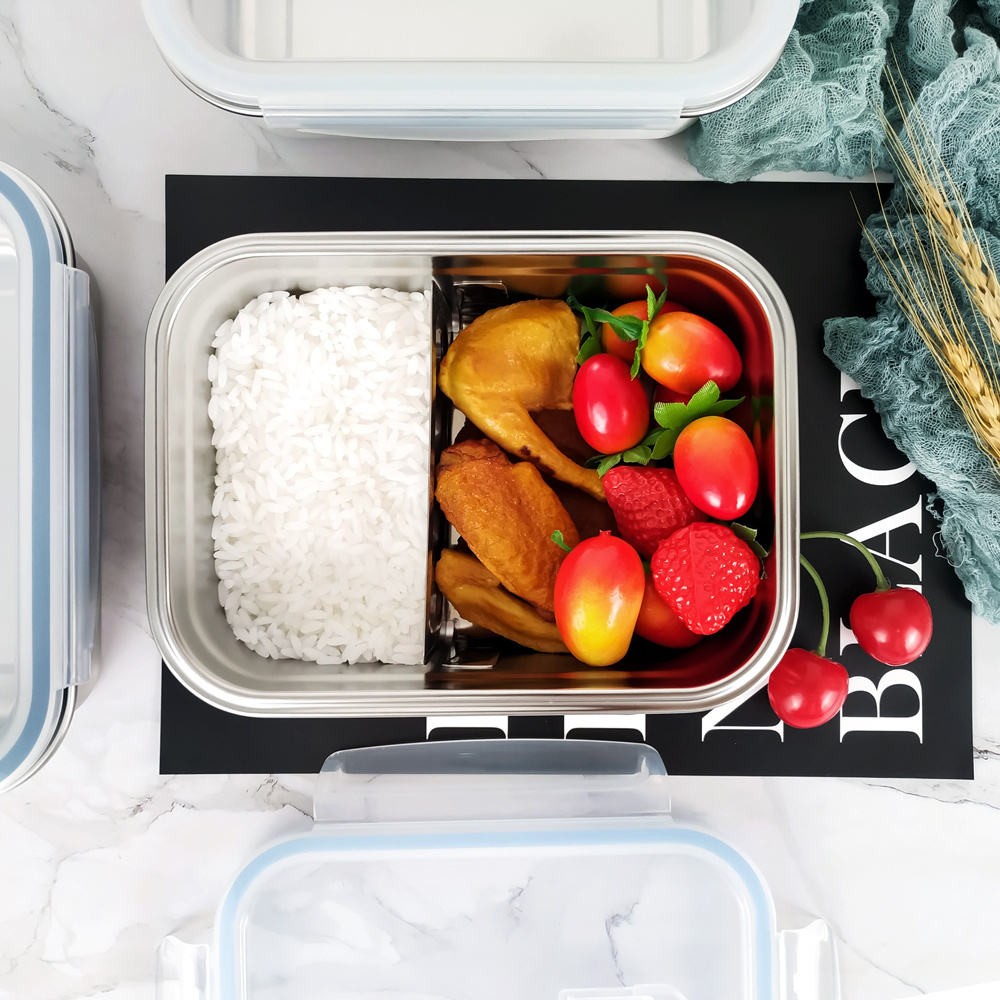 BPA Free Stainless Steel Food Storage Containers custom bento Kids lunch box with Lock