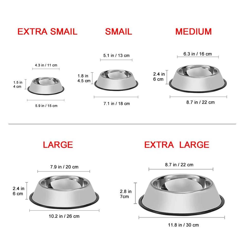 Wholesale nonslip dog bowl/pet bowl /cat bowl with rubber base Stainless Steel Pet food drinking bowl Dish