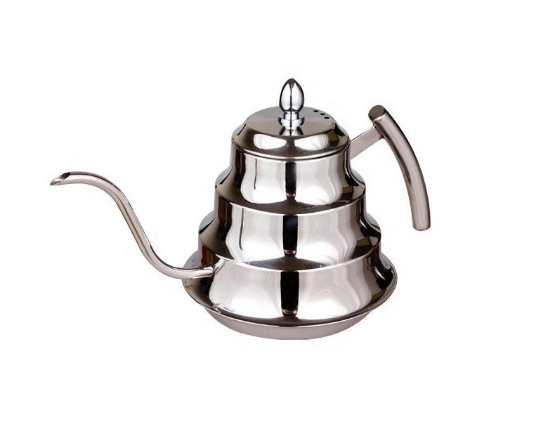 2019 hot sale stainless steel kettle silver teapot gooseneck tea pot with infuser