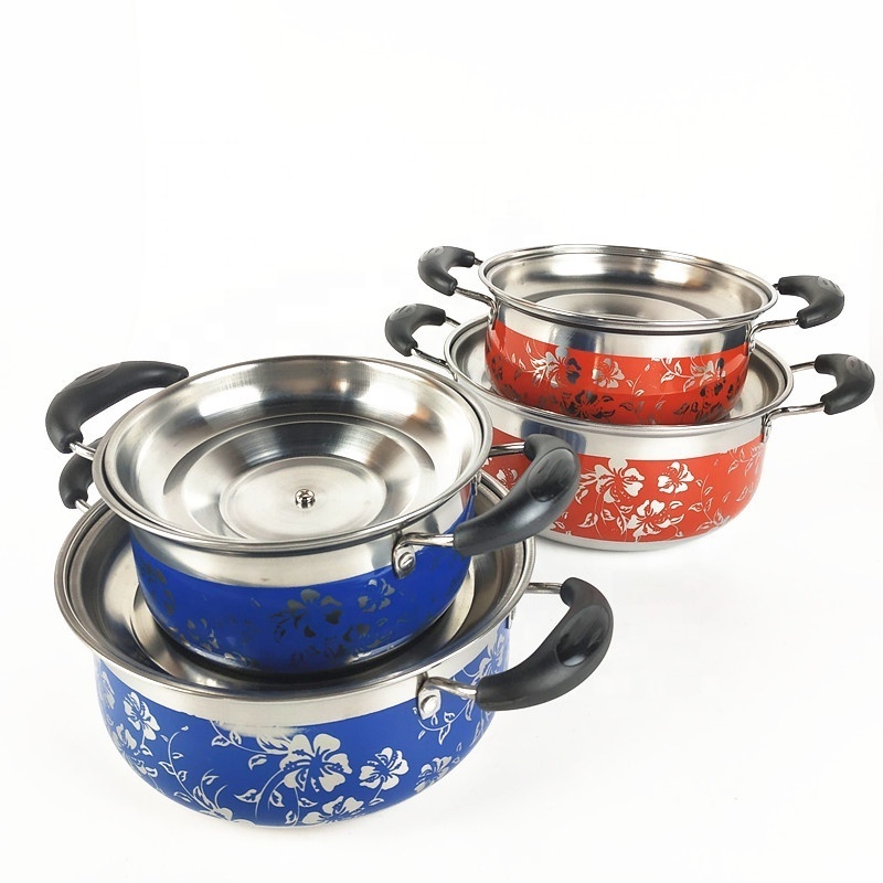 4Pcs stainless steel nonstick cookware sets kitchen cooking pot set