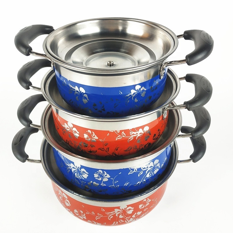 4Pcs stainless steel nonstick cookware sets kitchen cooking pot set