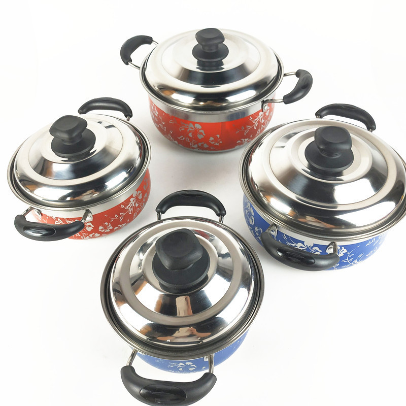 4Pcs stainless steel nonstick cookware sets kitchen cooking pot set