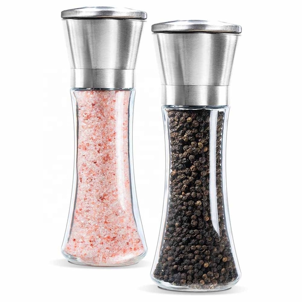 Stainless Steel Glass Ceramic Shaker Grinder mill  Manual Salt and pepper mill