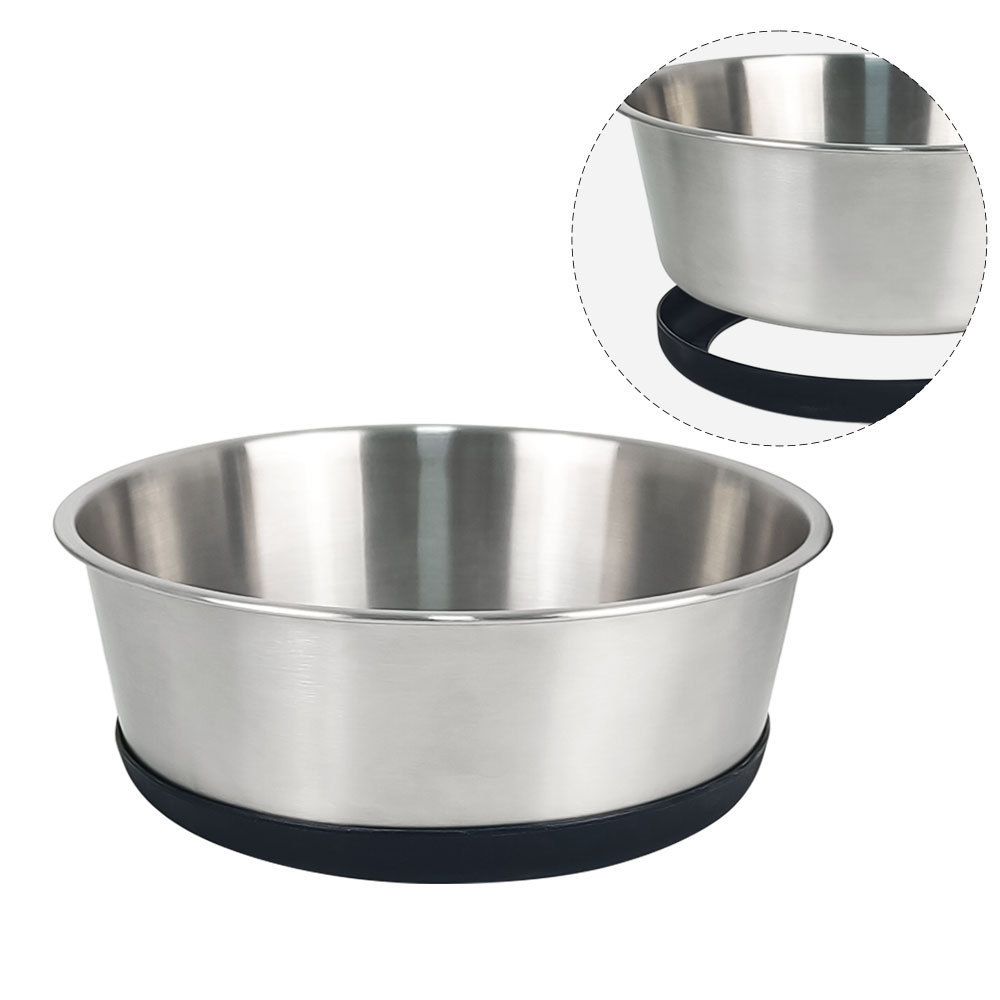 Lihong Stainless Steel Dog Bowl Durable Non-Slip Rubber Bottom Cat Food Water Pet Bowl Puppy Feeder For Small Medium Large Dogs