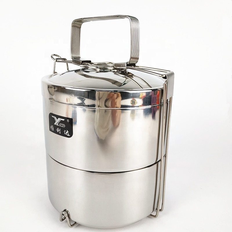 2 Layer stainless steel food container thermal tiffin lunch box