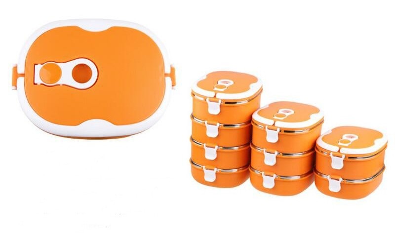 Hot selling Stainless Steel Plastic Combination lunch box with lock / food carrier / tiffin food container