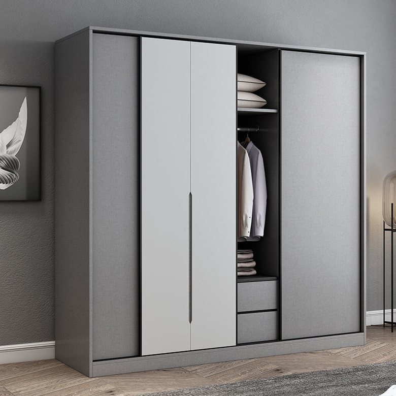 Newest Design Built-in Wardrobes Bedroom Furniture MDF Cupboards With sliding door