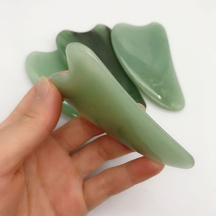 aventurine  guasha or jade anti cellulite massager of guasha tool