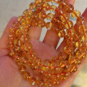 Premium quality 8mm natural citrine A grade quartz bracelet premium bead bracelet