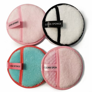 Pocket design round microfiber Deeply facial cleansing Reusable Makeup Remover Pads