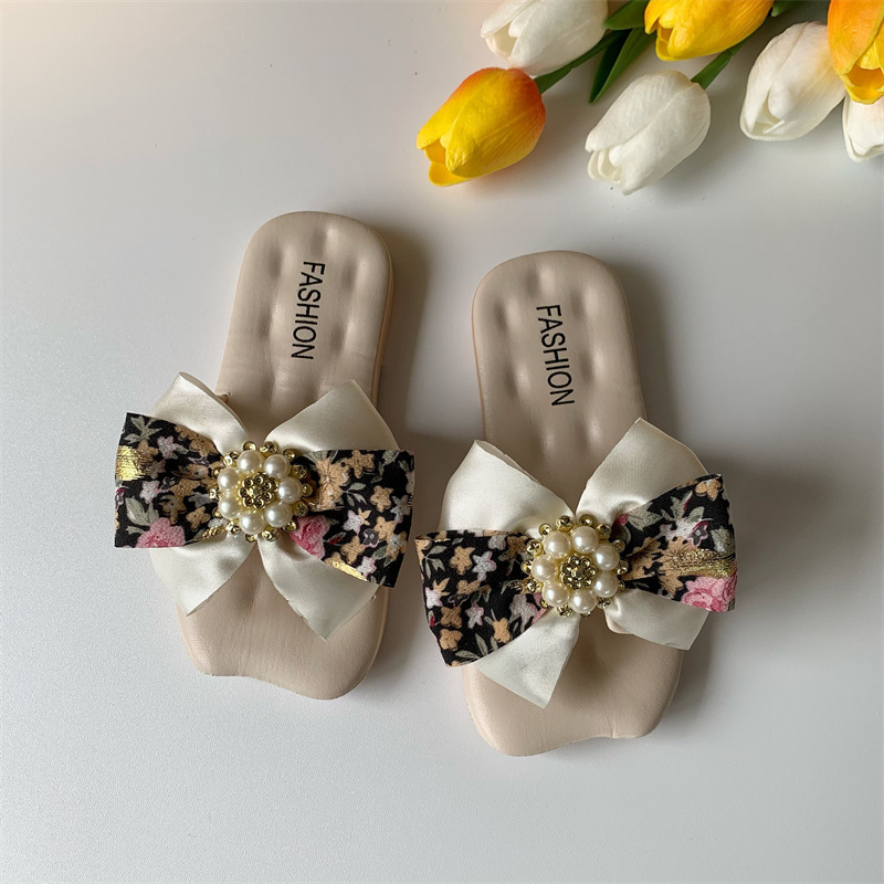 2024 Girls Bow Tie 1 Flip Flop Fashion Princess Style Non-Slip Breathable Shoes Girls Slippers Outdoor kids flat shoes