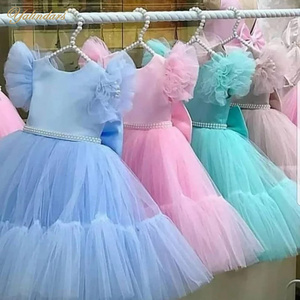 free sample 2022 hot selling robe fille 3 colors tulle girl birthday party dress 2 8 years kids dresses for girls