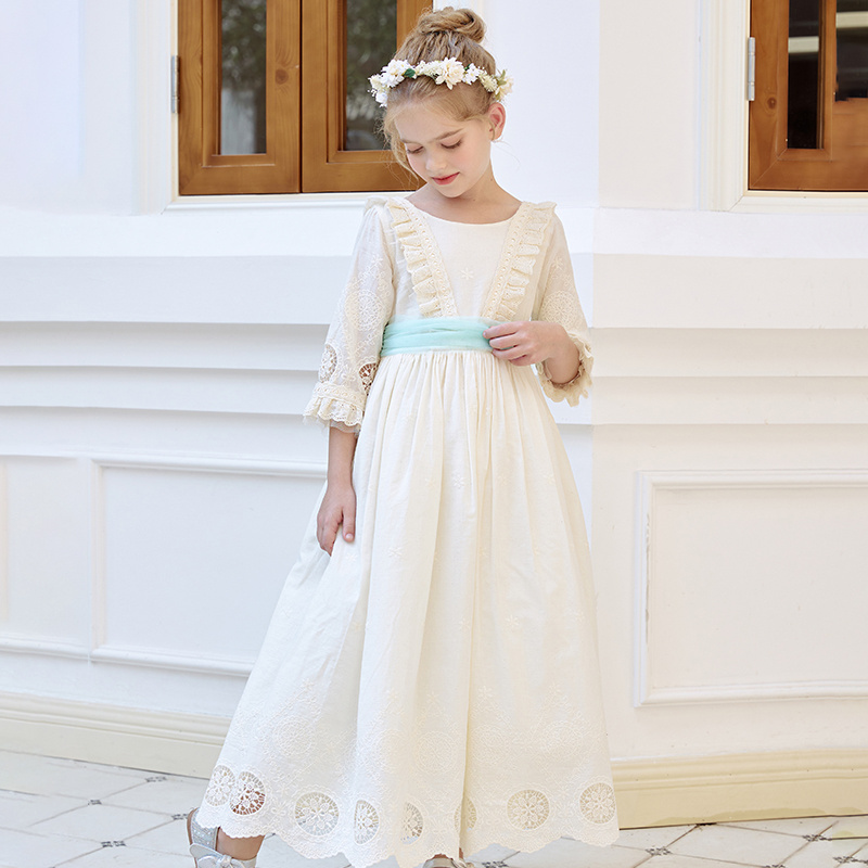 Elegant Girls Dresses Teen Girl Communion Party Dress Formal Ceremony Long Dresses Children Bridesmaid Summer Vestidos 2-14Y