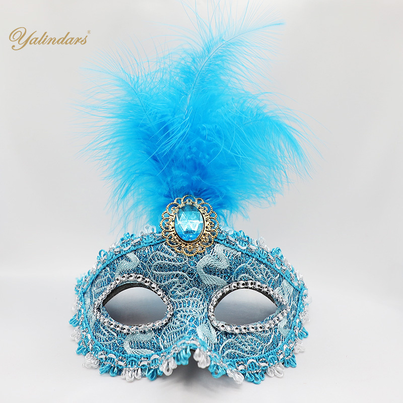 Kids Accessory Children Christmas Party Feather Half-Faced Venetian Mask And Three Fluffy Halloween Costumes Carnival Mask