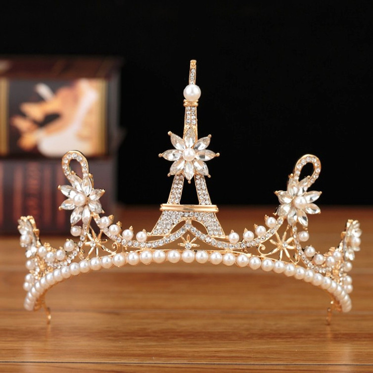 Wholesale Wedding Party Eiffel Tower Bride Headpieces Crown and Tiaras Girls and children Pageant Crown for Headdress