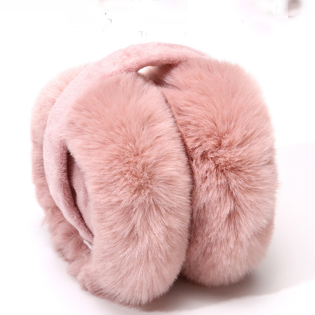 Wholesale High Quality Cold winter warmly ear muffs custom fashionable foldable faux fur outdoor ear warmer earmuff