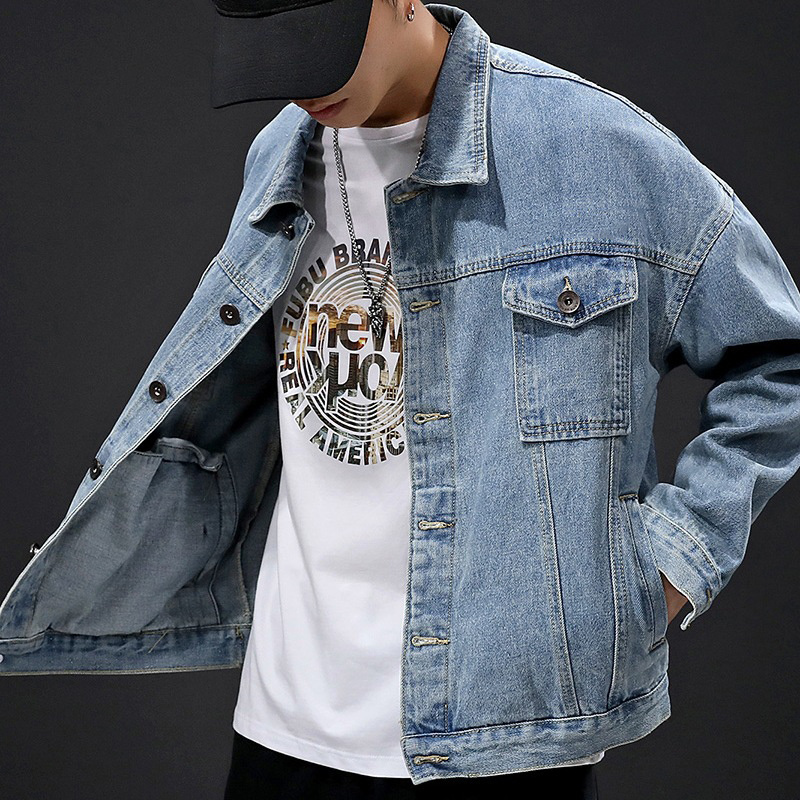 streetwear oversized denim jacket manufacturer clothes men jeans and jacket