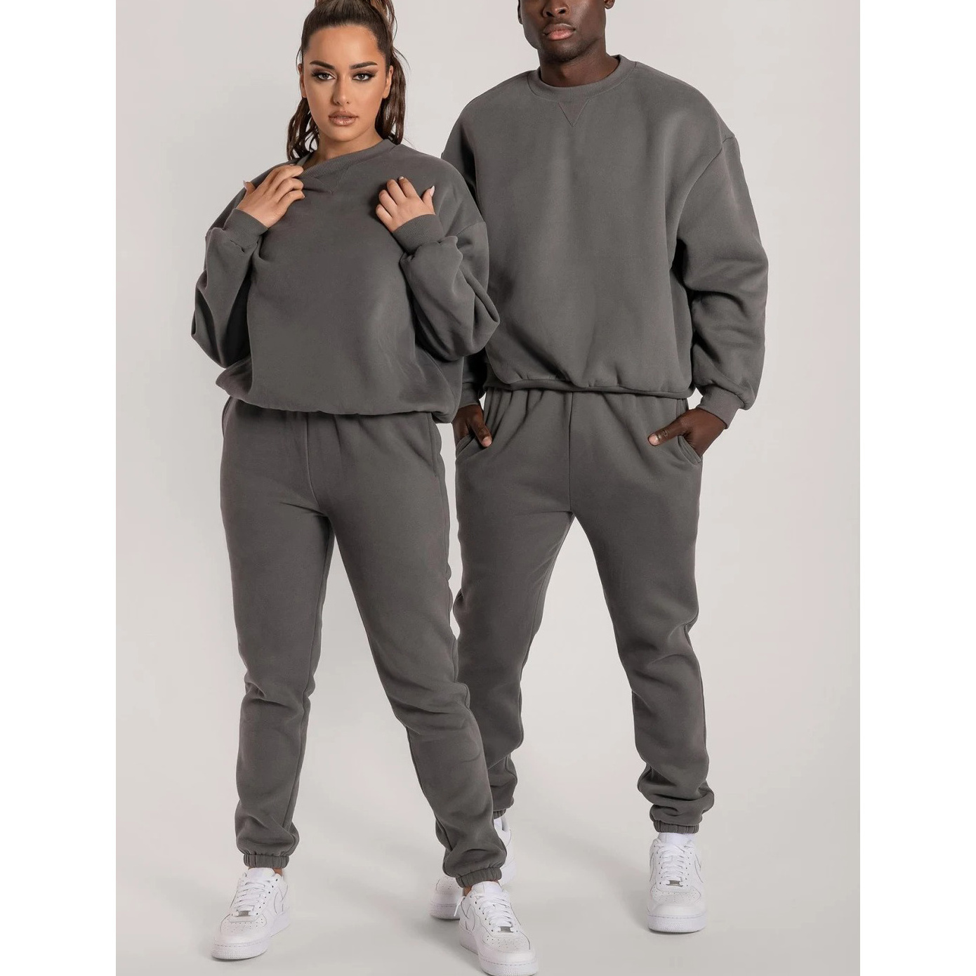 crewneck tracksuit set jogging track suits sports set, blank sweatsuits wholesale vendors,men joggers sets training wear