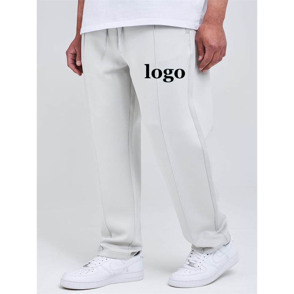 custom elastic puff print jogger pants sweatpants straight leg blank track pants for men