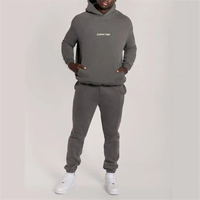 Yali high quality tracksuit men cotton thick sport jogger sweat suit,customized hoodie and pants set