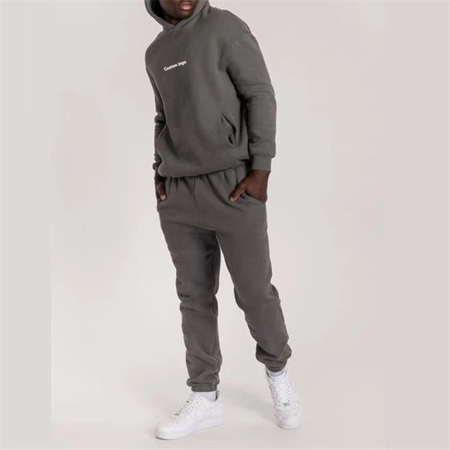 Yali high quality tracksuit men cotton thick sport jogger sweat suit,customized hoodie and pants set