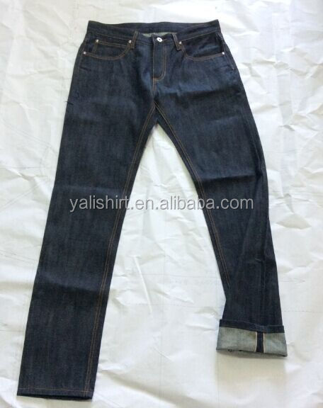 Custom Wholesale High Quality Cotton Unwash Original Raw Mens Fashion Selvedge Denim mens jean